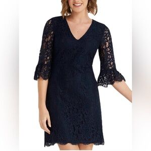 Draper James Bell Sleeve Lace Dressing Nassau Navy 4